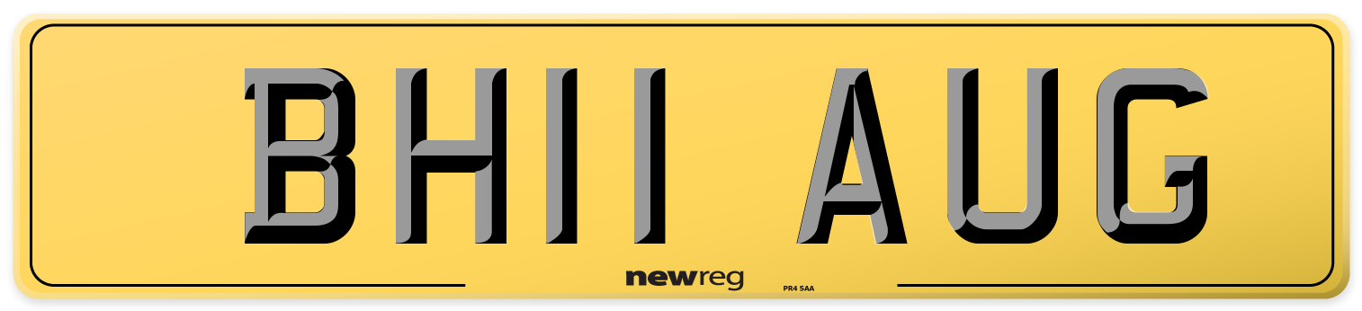 BH11 AUG Rear Number Plate