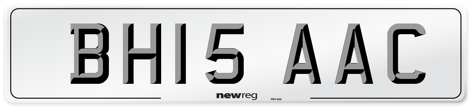 BH15 AAC Front Number Plate