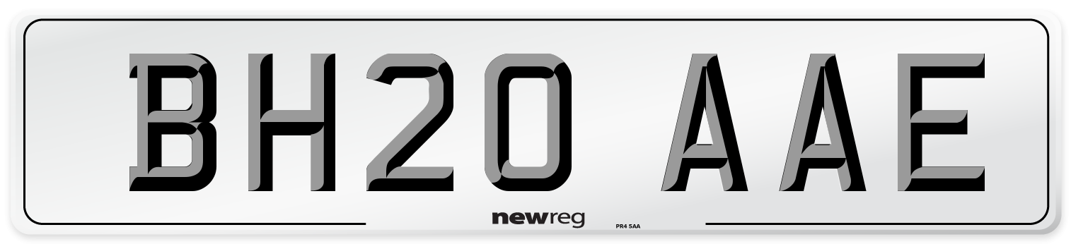 BH20 AAE Front Number Plate