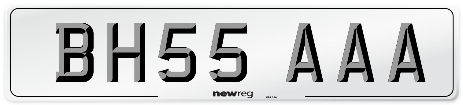 BH55 AAA Front Number Plate