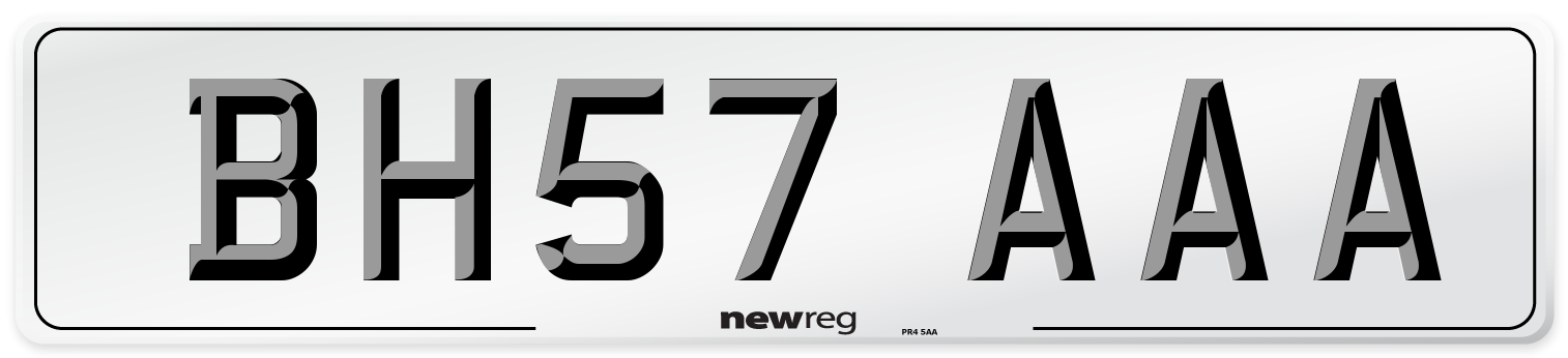 BH57 AAA Front Number Plate