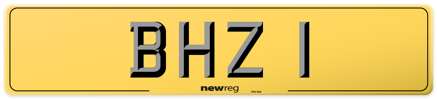 BHZ 1 Rear Number Plate
