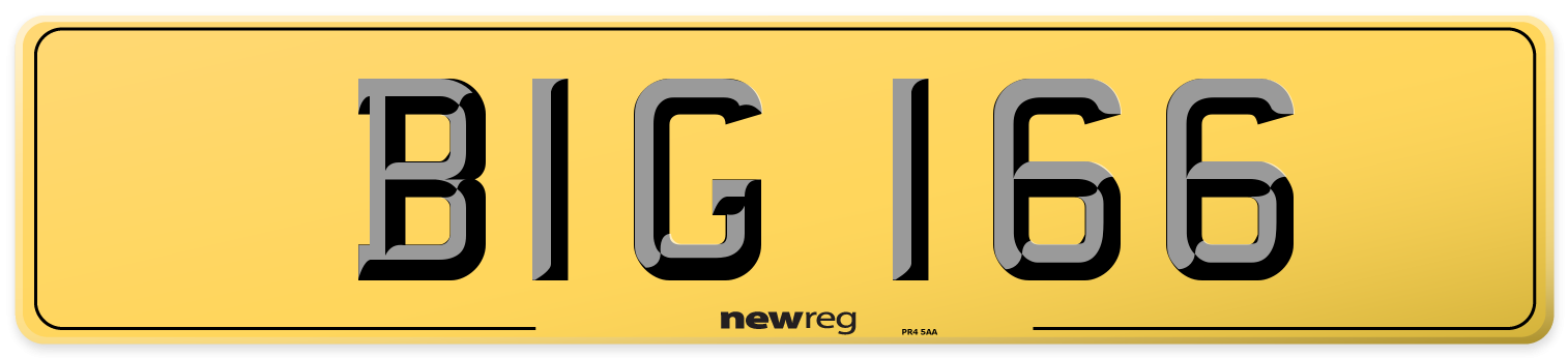 BIG 166 Rear Number Plate