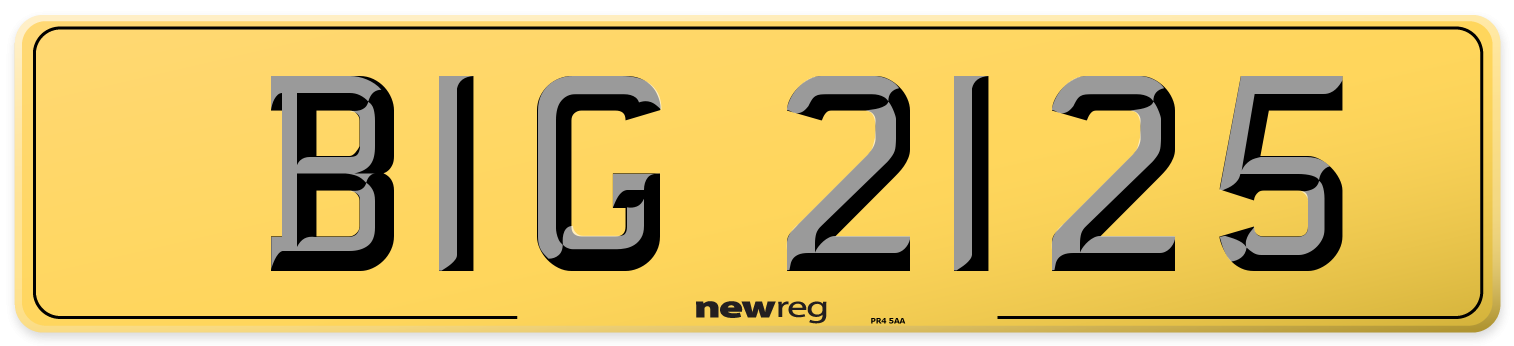 BIG 2125 Rear Number Plate
