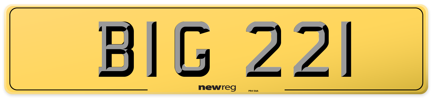 BIG 221 Rear Number Plate