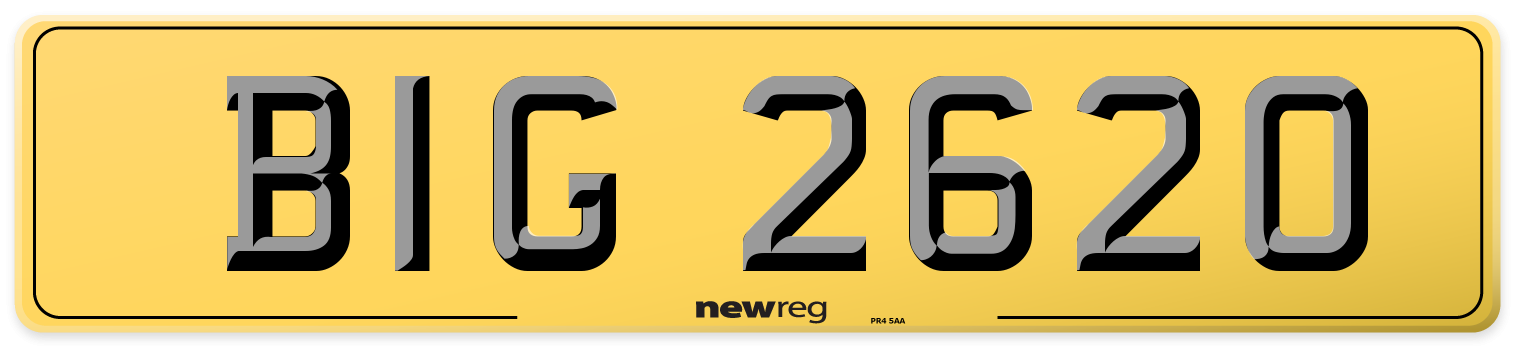 BIG 2620 Rear Number Plate