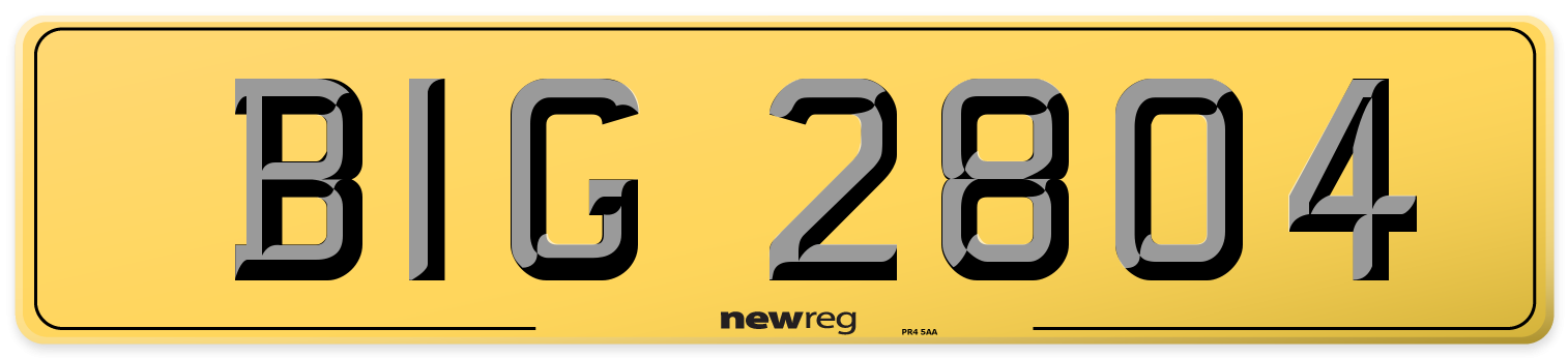 BIG 2804 Rear Number Plate
