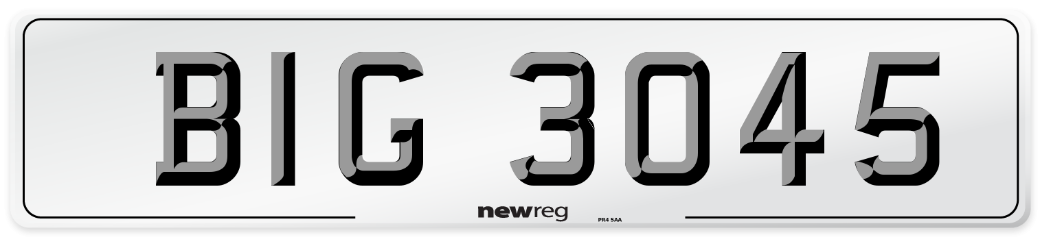 BIG 3045 Front Number Plate