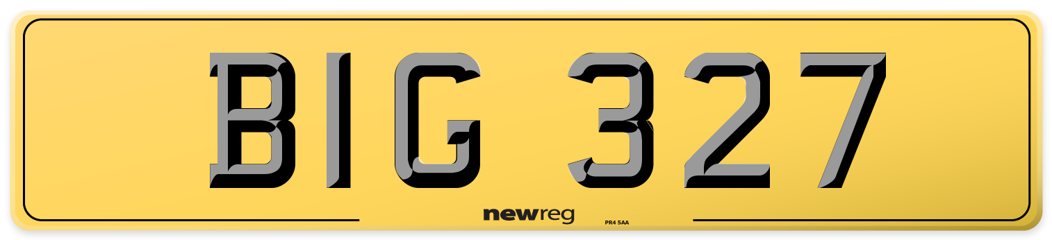 BIG 327 Rear Number Plate