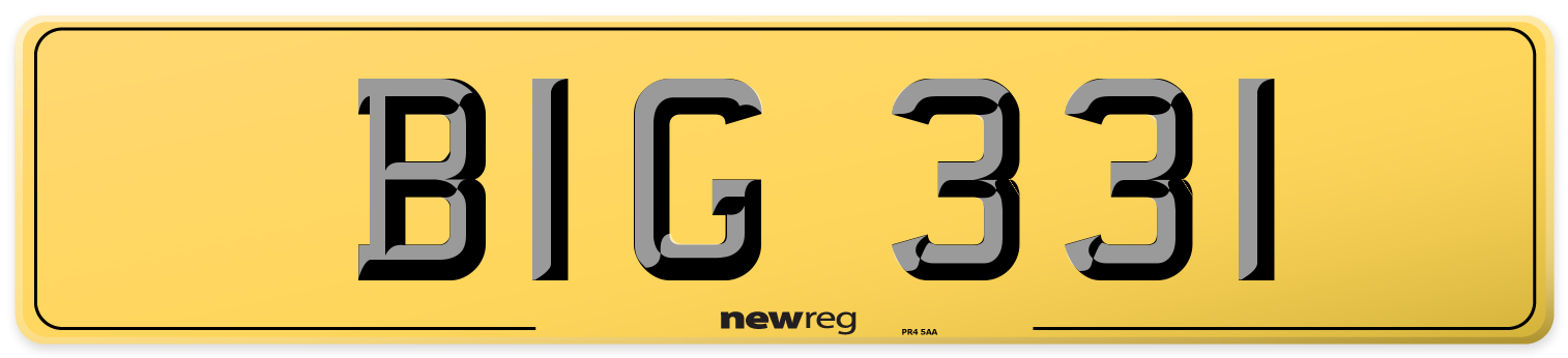 BIG 331 Rear Number Plate