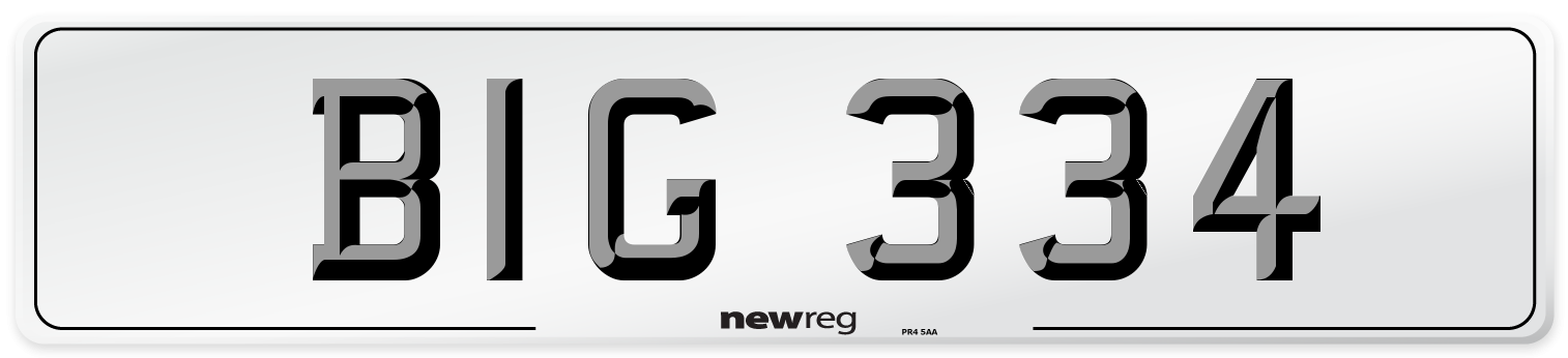 BIG 334 Front Number Plate