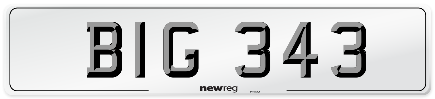 BIG 343 Front Number Plate