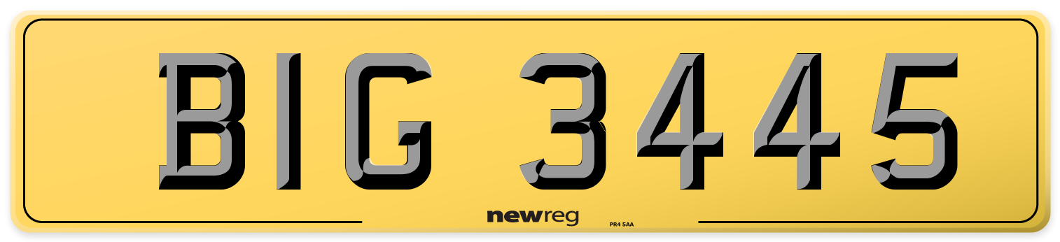 BIG 3445 Rear Number Plate