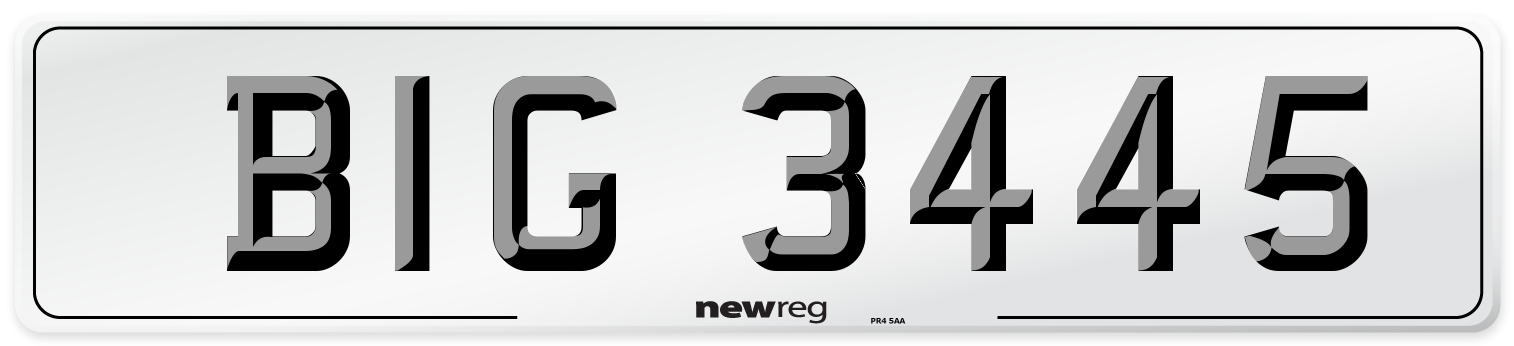 BIG 3445 Front Number Plate