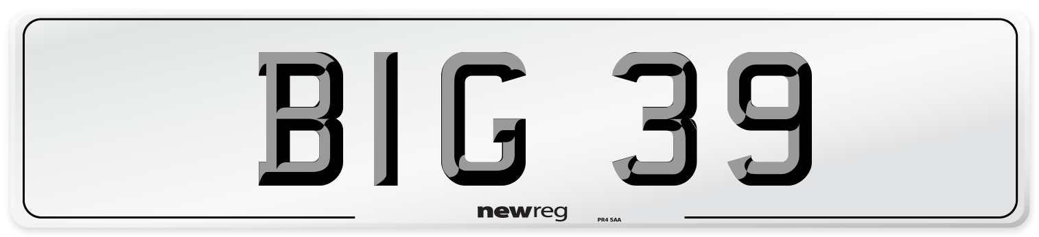 BIG 39 Front Number Plate