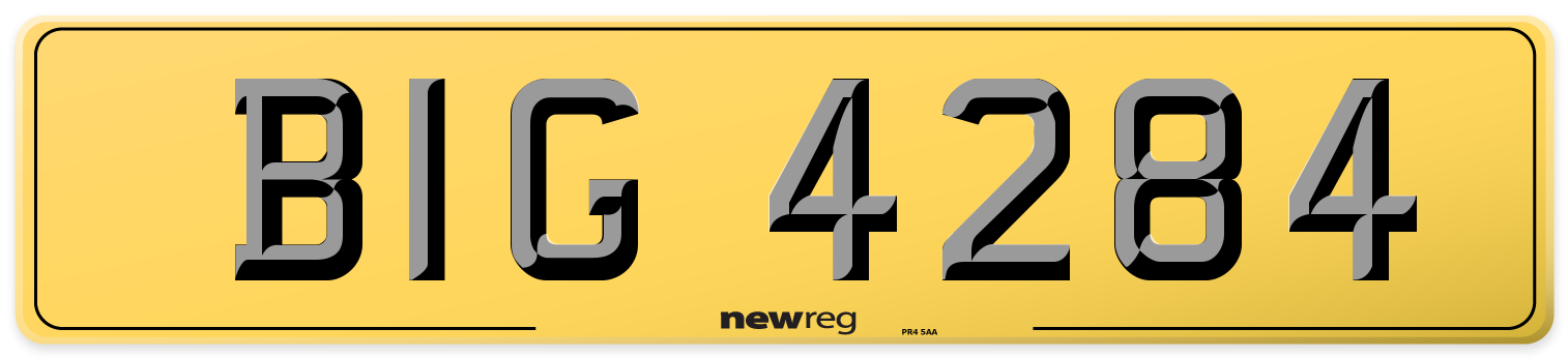BIG 4284 Rear Number Plate