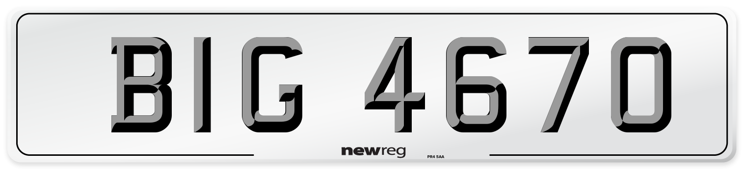 BIG 4670 Front Number Plate