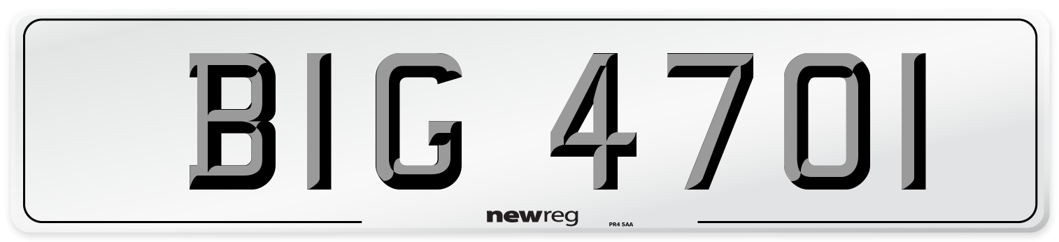 BIG 4701 Front Number Plate