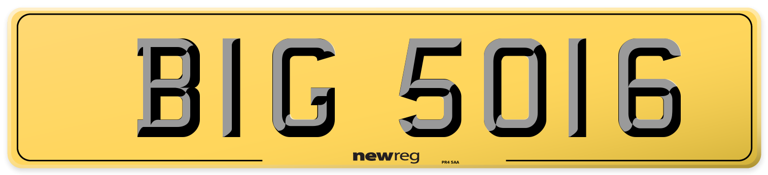 BIG 5016 Rear Number Plate