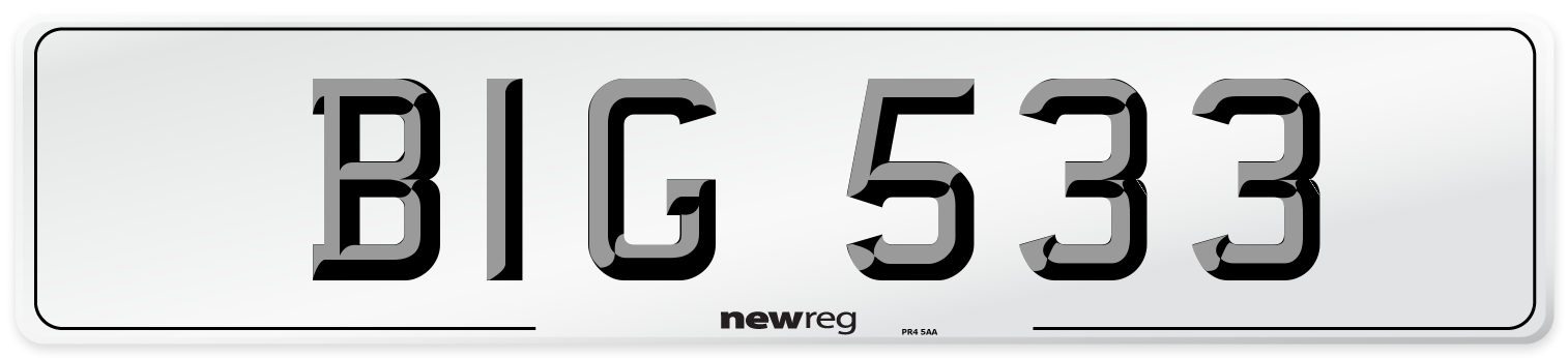 BIG 533 Front Number Plate