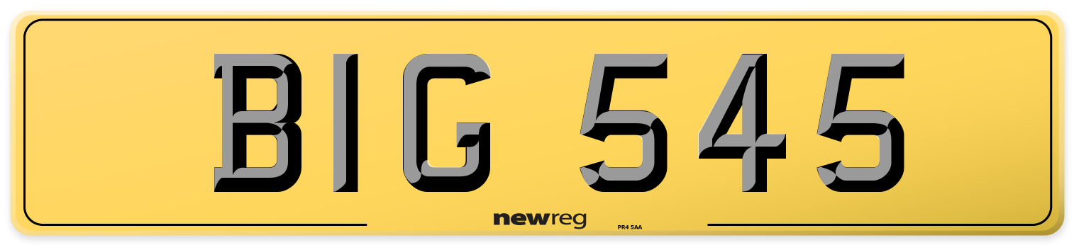 BIG 545 Rear Number Plate