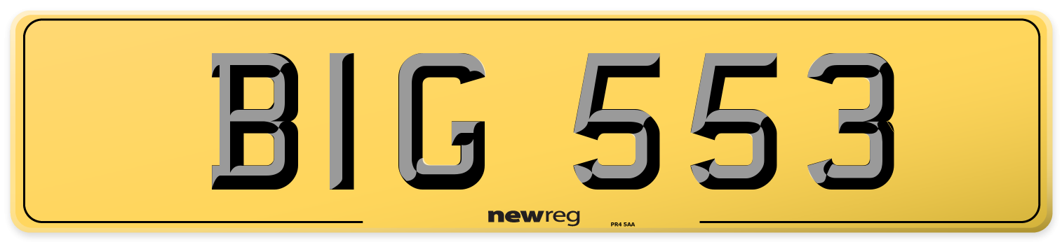BIG 553 Rear Number Plate
