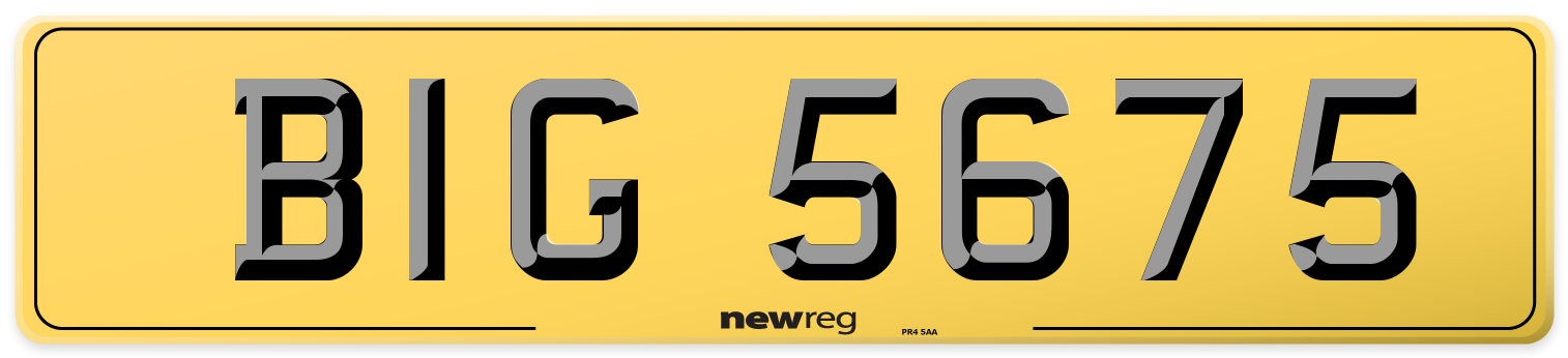 BIG 5675 Rear Number Plate