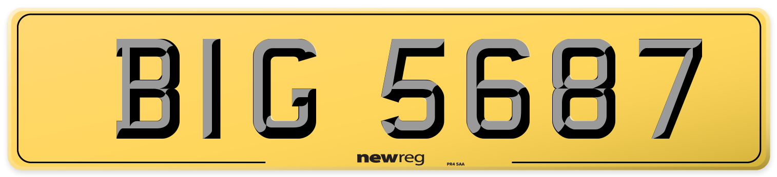 BIG 5687 Rear Number Plate