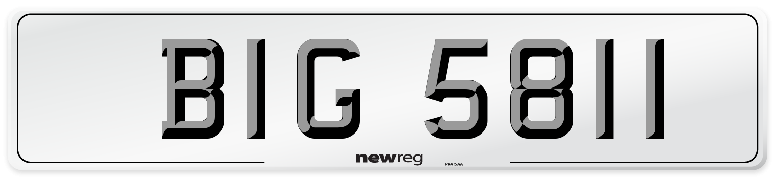 BIG 5811 Front Number Plate