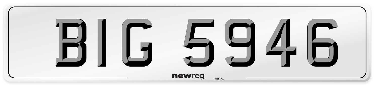 BIG 5946 Front Number Plate