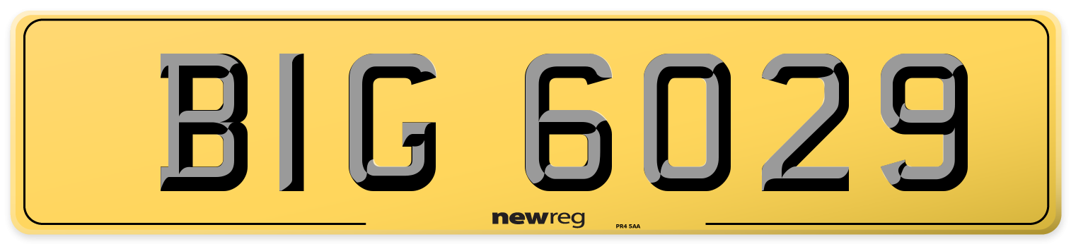 BIG 6029 Rear Number Plate