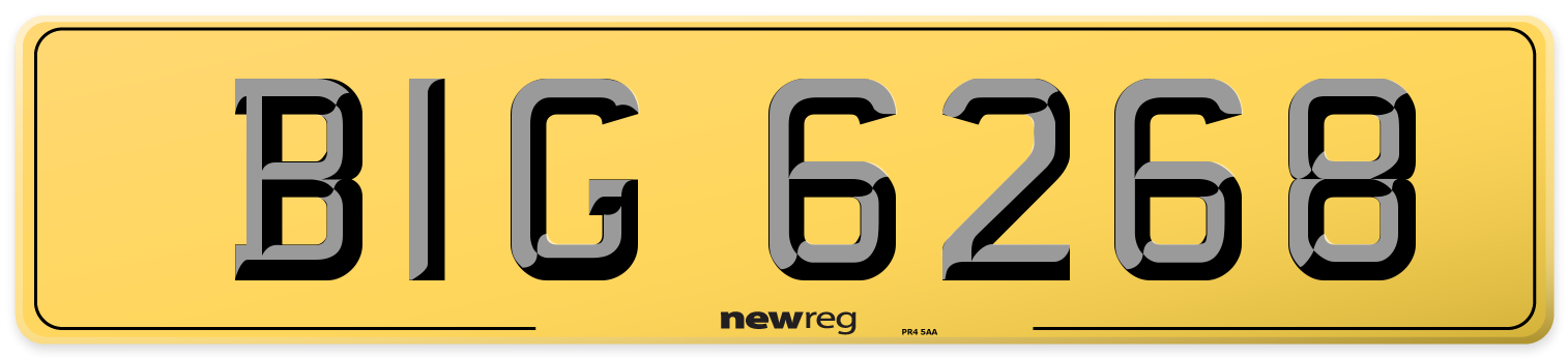BIG 6268 Rear Number Plate