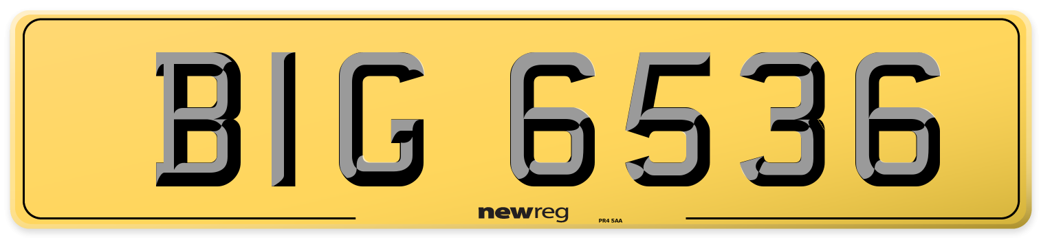 BIG 6536 Rear Number Plate
