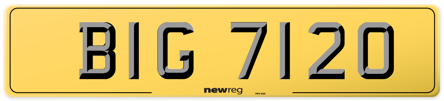 BIG 7120 Rear Number Plate