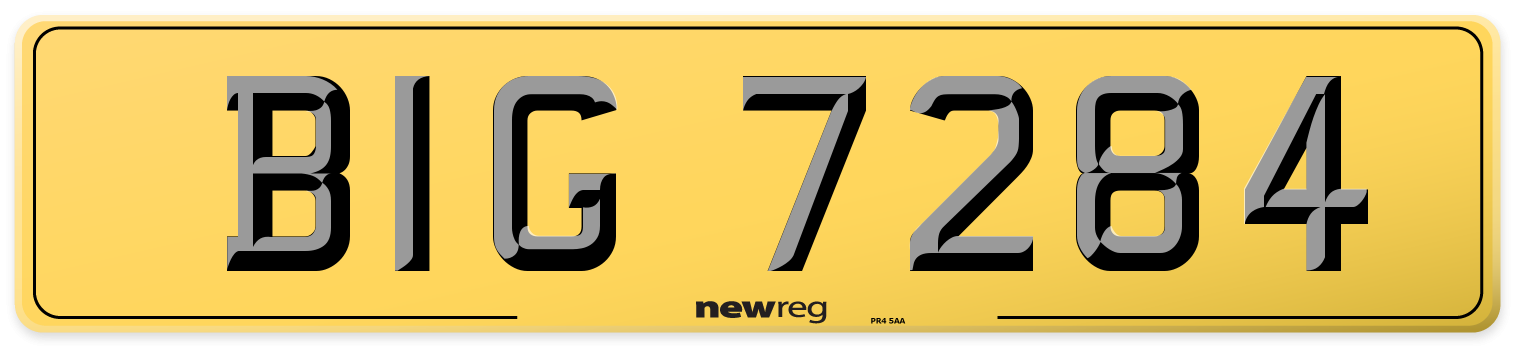 BIG 7284 Rear Number Plate