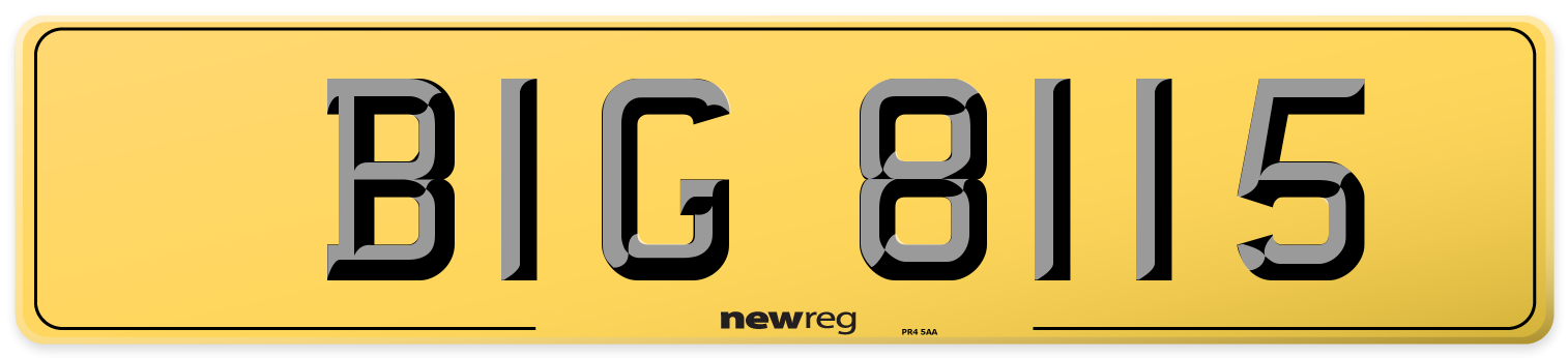 BIG 8115 Rear Number Plate
