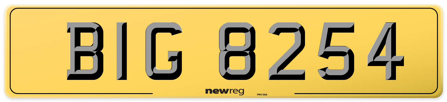 BIG 8254 Rear Number Plate
