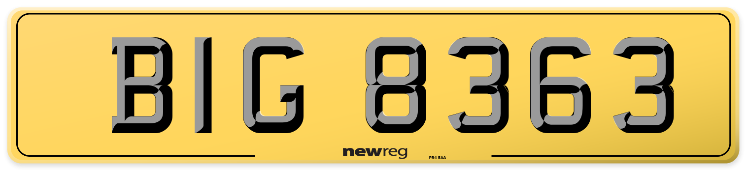 BIG 8363 Rear Number Plate