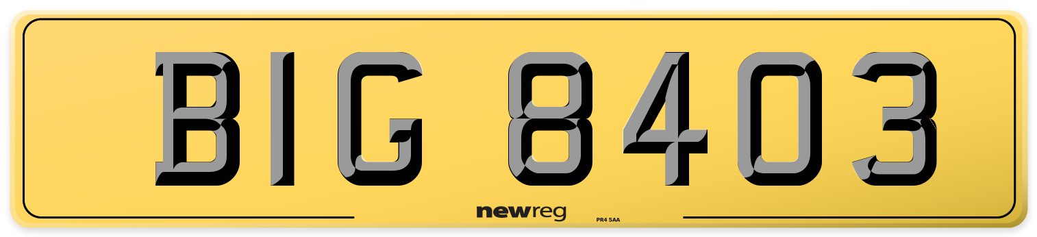 BIG 8403 Rear Number Plate