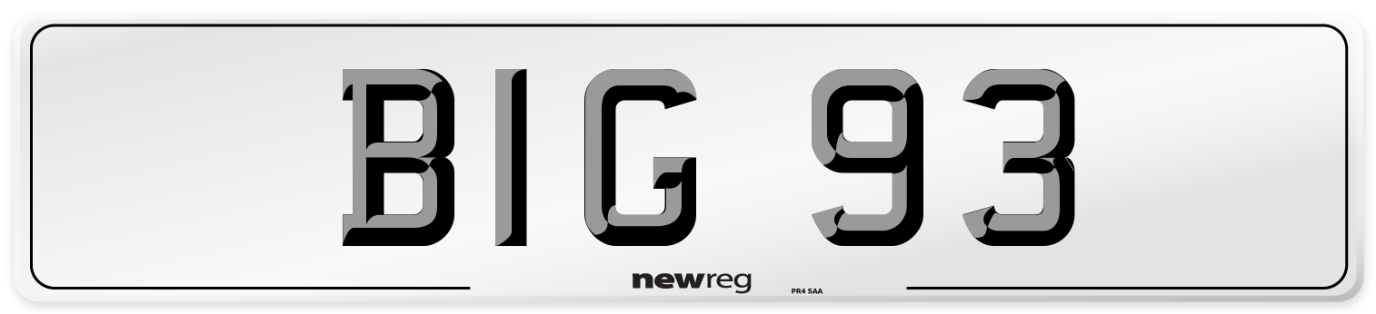 BIG 93 Front Number Plate
