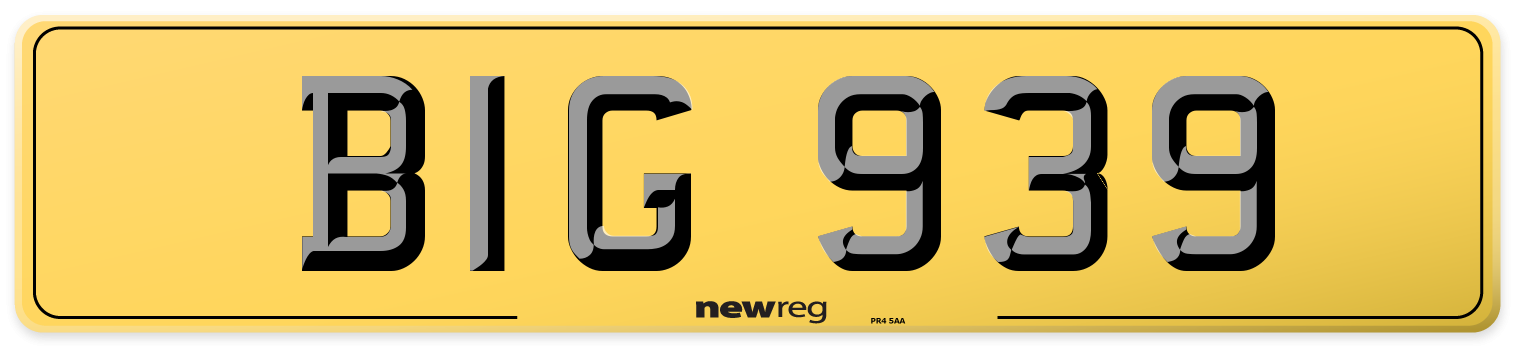 BIG 939 Rear Number Plate