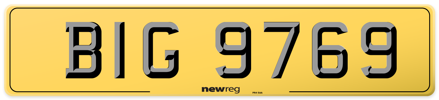 BIG 9769 Rear Number Plate