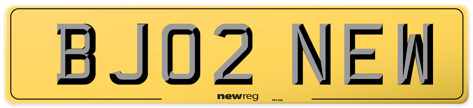 BJ02 NEW Rear Number Plate