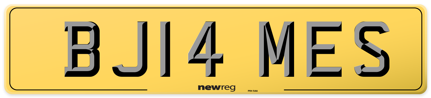 BJ14 MES Rear Number Plate
