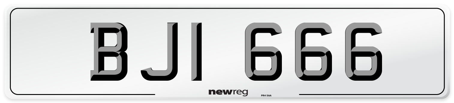 BJI 666 Front Number Plate