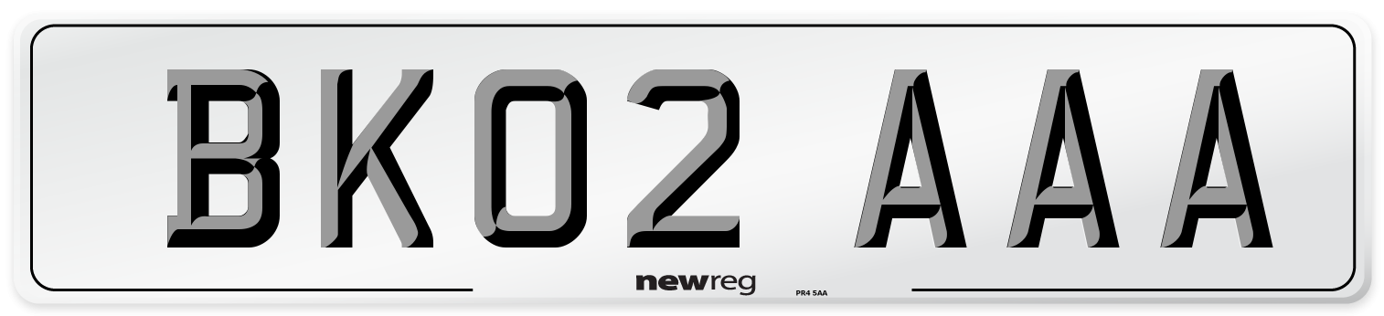BK02 AAA Front Number Plate