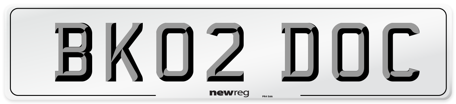 BK02 DOC Front Number Plate