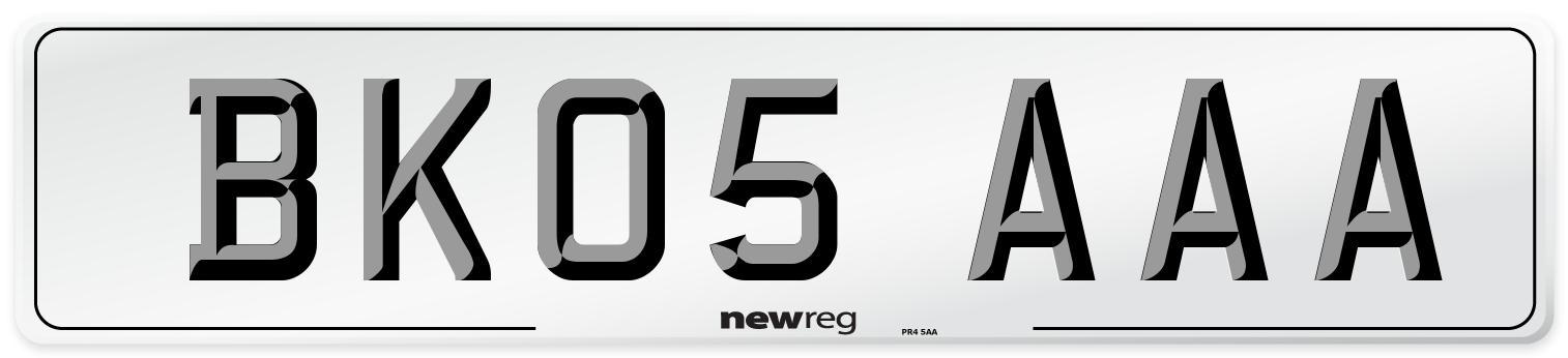 BK05 AAA Front Number Plate