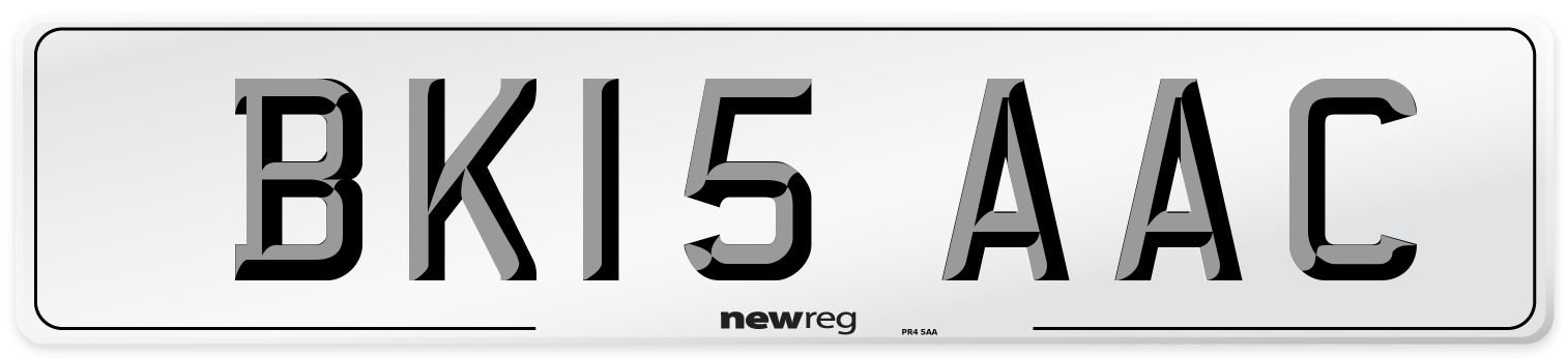 BK15 AAC Front Number Plate