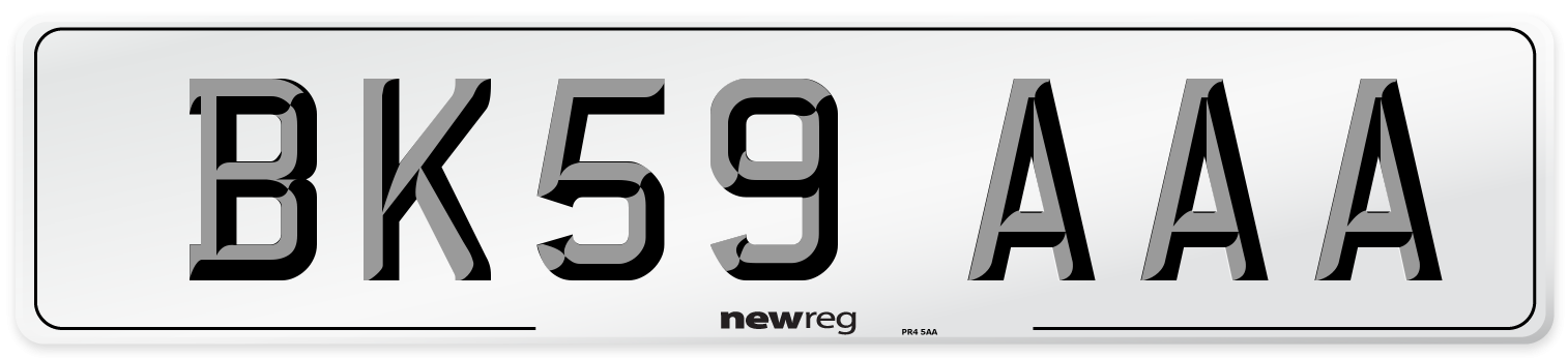 BK59 AAA Front Number Plate